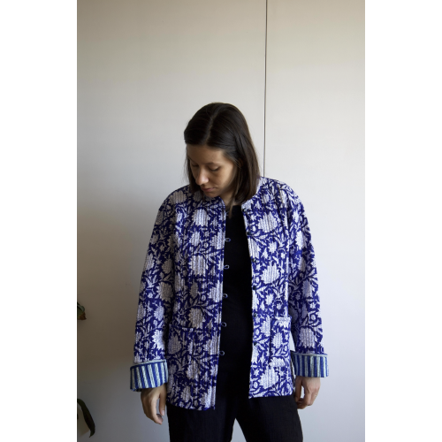 Blue quilted jacket