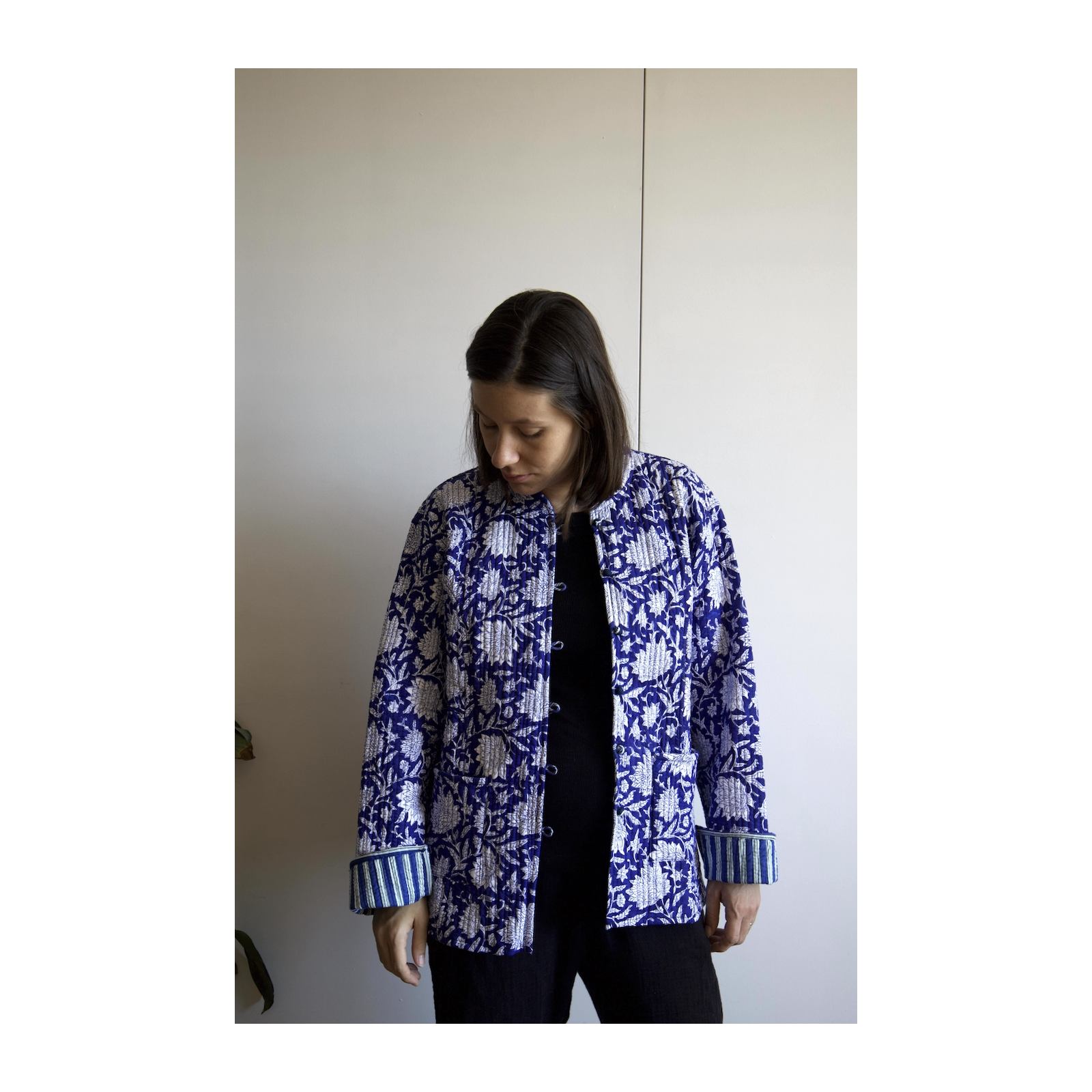 Blue quilted jacket