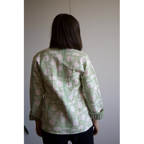 Green quilted jacket