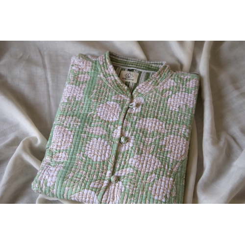 Green quilted jacket