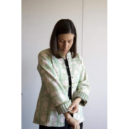 Green quilted jacket