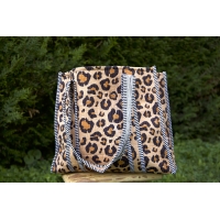 Sac cabas en coton matelassé léopard