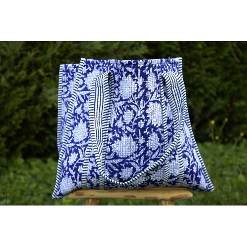 Maxi tote bag with blue...