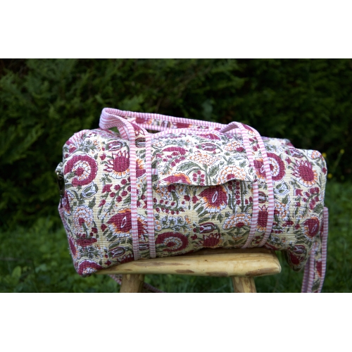 Sac de voyage matelassé beige