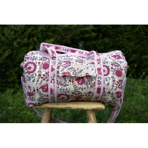 Sac de voyage matelassé beige