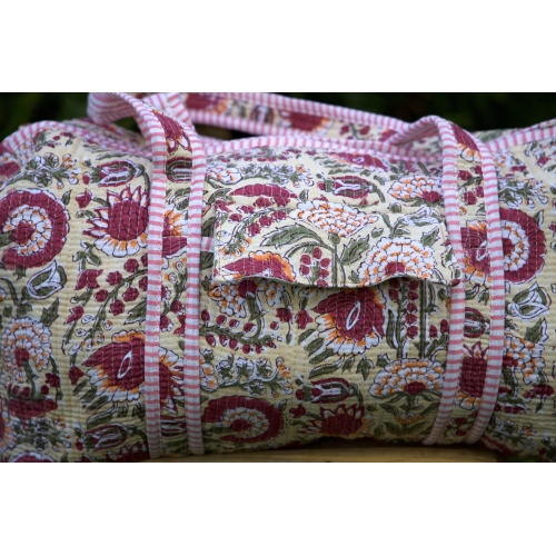 Sac de voyage matelassé beige