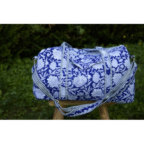 Sac de voyage matelassé bleu