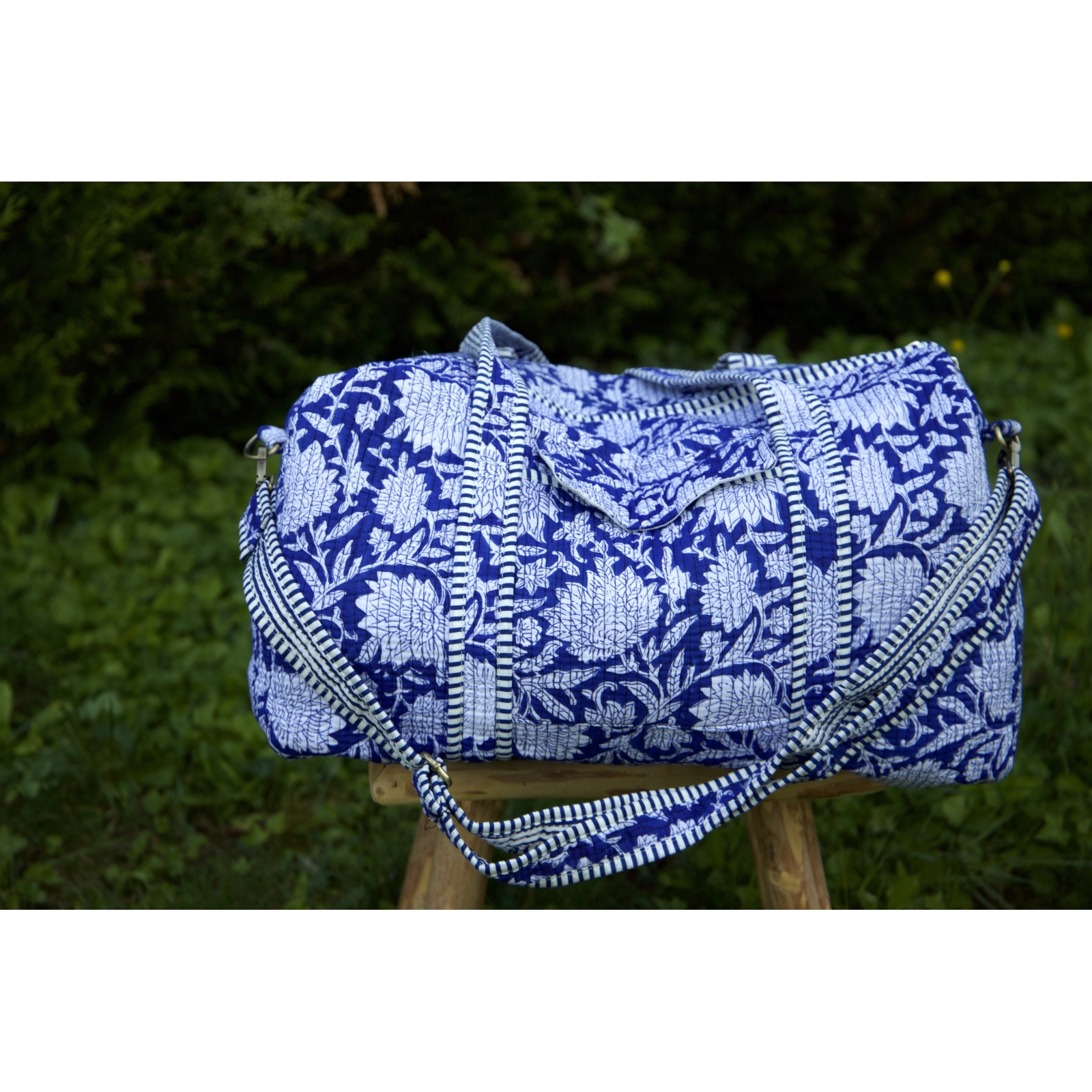 Sac de voyage matelassé bleu