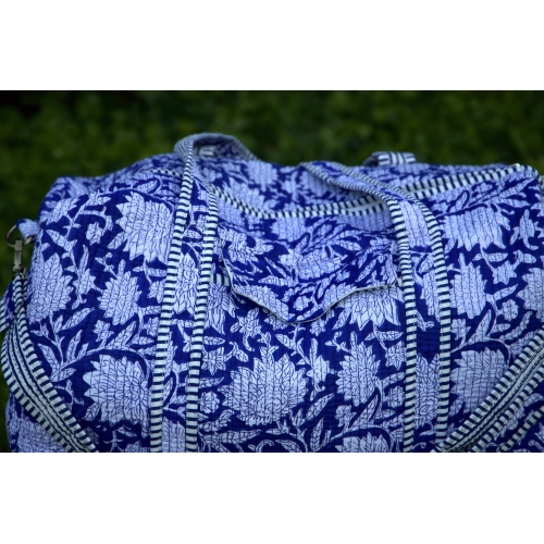 Sac de voyage matelassé bleu