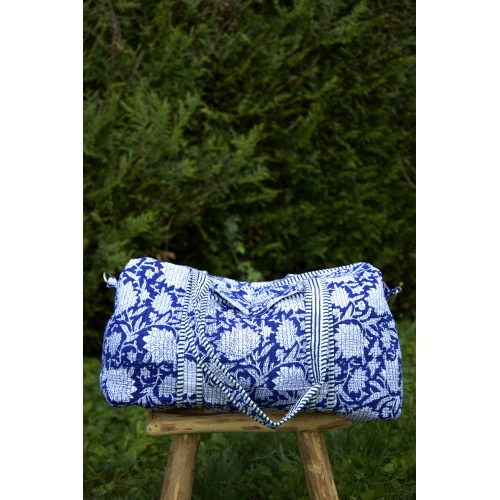 Sac de voyage matelassé bleu