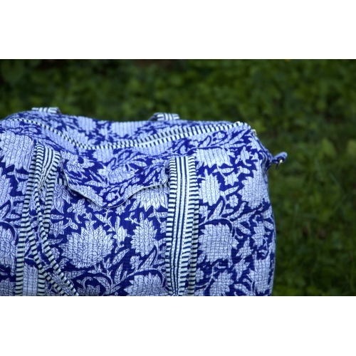 Sac de voyage matelassé bleu