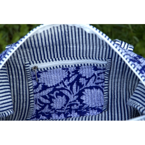 Sac de voyage matelassé bleu