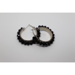 Indian style earrings black and silver