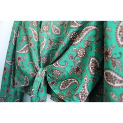 Green floral bohemian wrap blouse