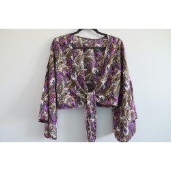 Purple bohemian wrap blouse