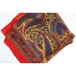 Red and yellow silk square
