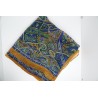 Mustard and blue silk square