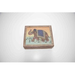 box with elephant painting